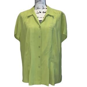 KC Studio Lime Green Careerwear Blouse Size XL